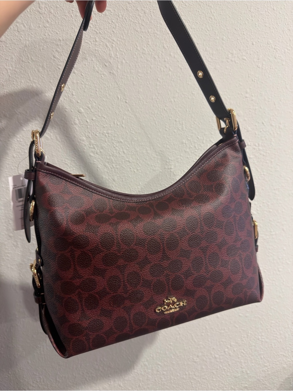 Coach Laurel Shoulder Bag With Buckles In Signature Canvas